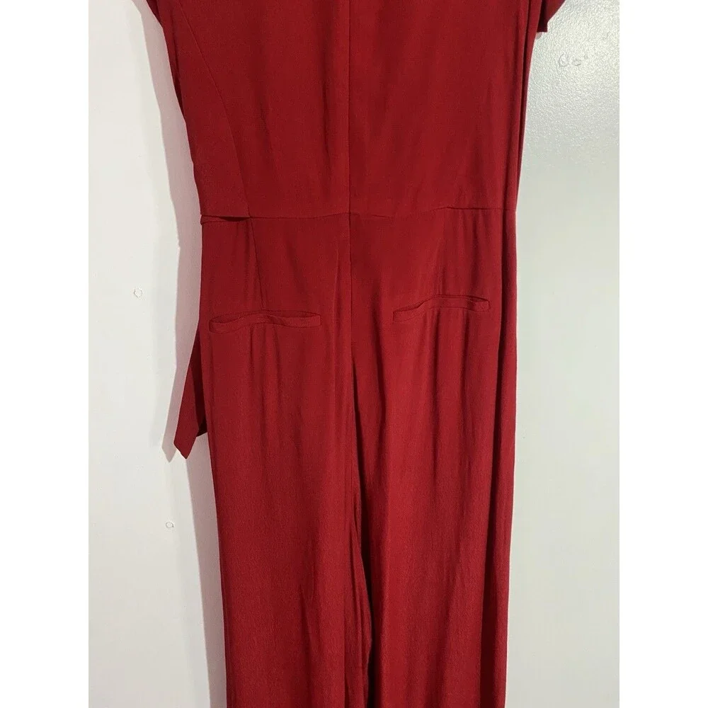 Maeve Anthropologie Jumpsuit 8 Red Grier Feminine‎ Romantic Crop Wide Valentines